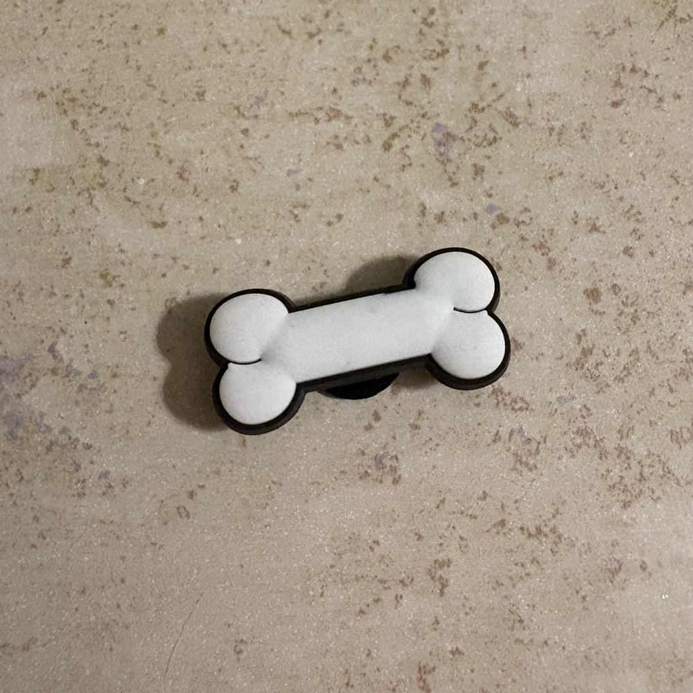 5/$15 CROCS jibbitz shoe charm white dog bone